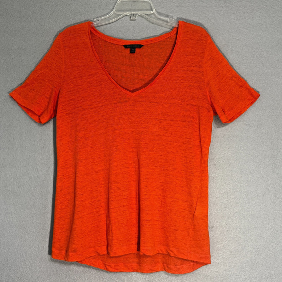 Banana Republic Women's Orange Silk Sweater Size M Quiet Luxury Preppy Classic - Picture 1 of 7